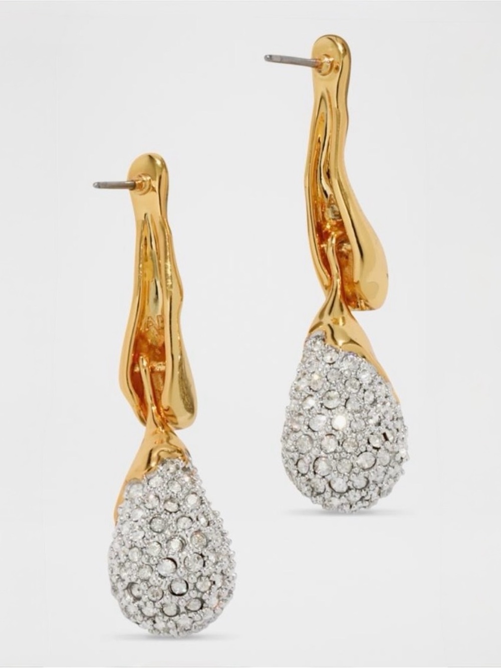 NEW Alexis Bittar Solanales Gold Plated Crystal Dewdrop Earrings Gold Clear JL31 - Picture 4 of 5